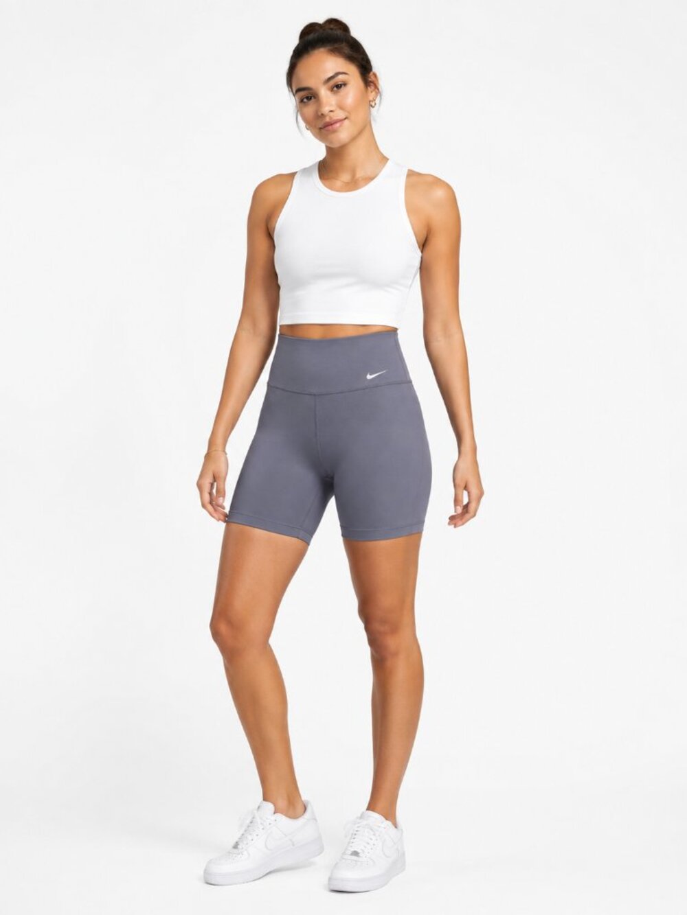 Nike One Dri-FIT High Waisted Biker Shorts Blue Gray Women’s Small
